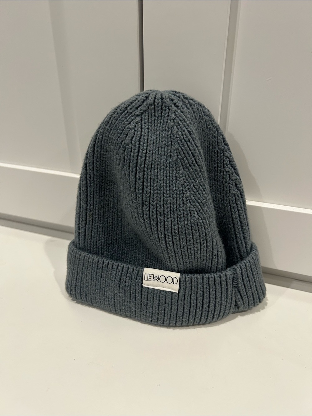 Liewood Kids Ribbed Beanie Hat - Slate Gray